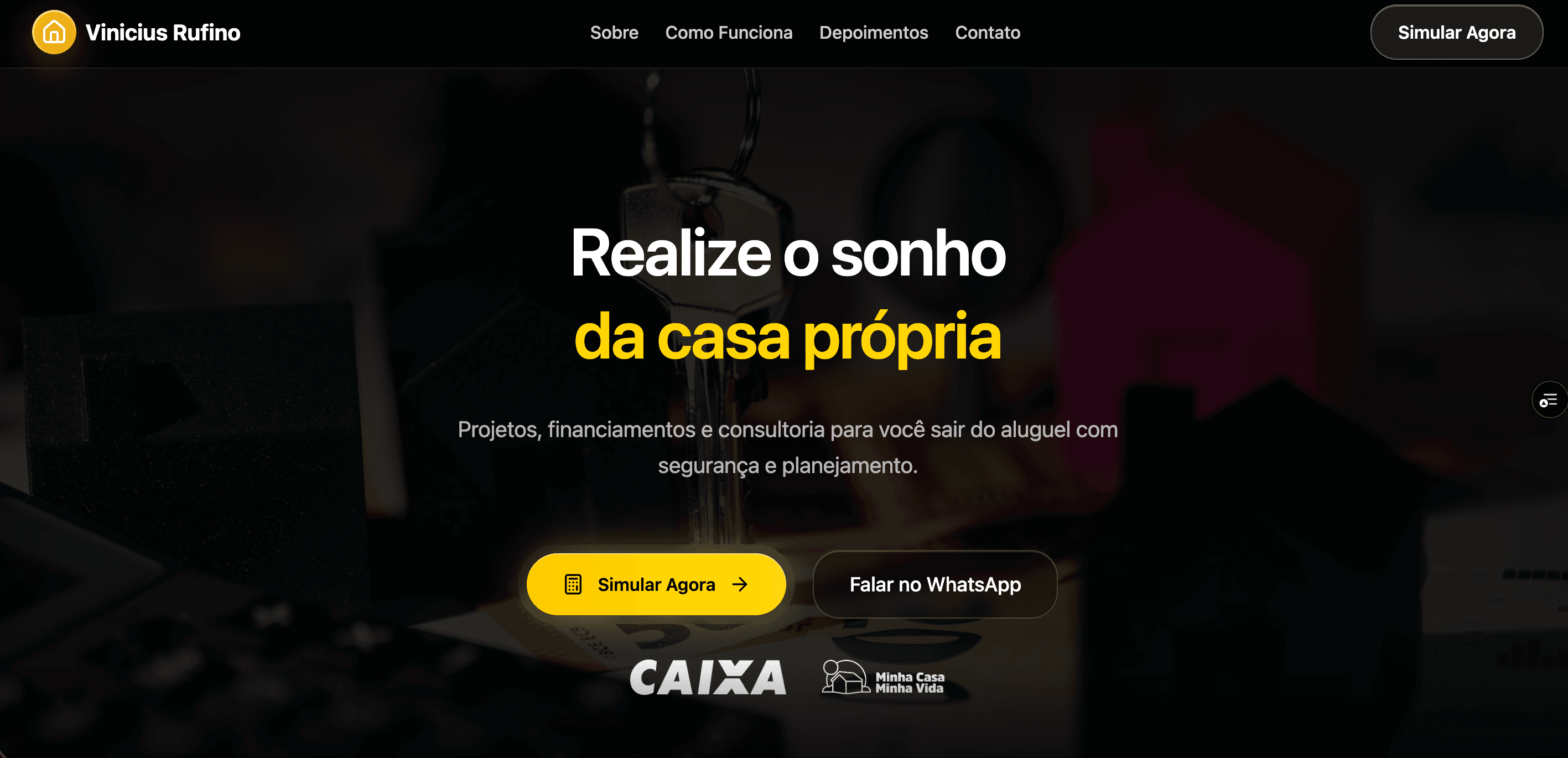 Landing Page Vinicius Rufino - Corretor